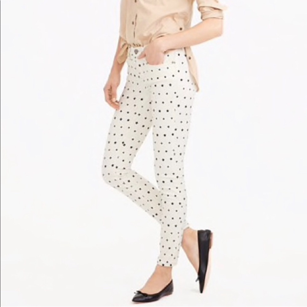 J. Crew toothpick star ivory jeans